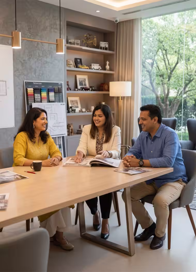 Kshema Rai interior designer in Mangalore with clients