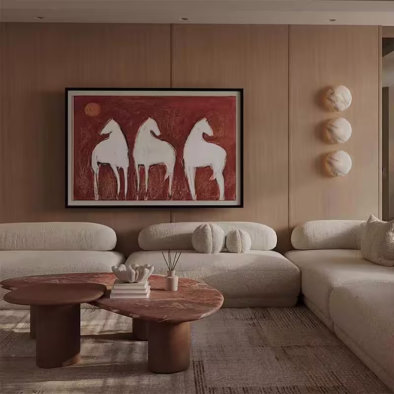 Modern minimal living room by interior designers mangalore black pebble designs